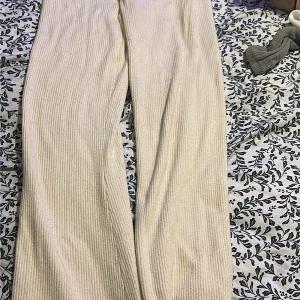 Altar'd State Cream Ribbed Pants - Picture 2 of 2